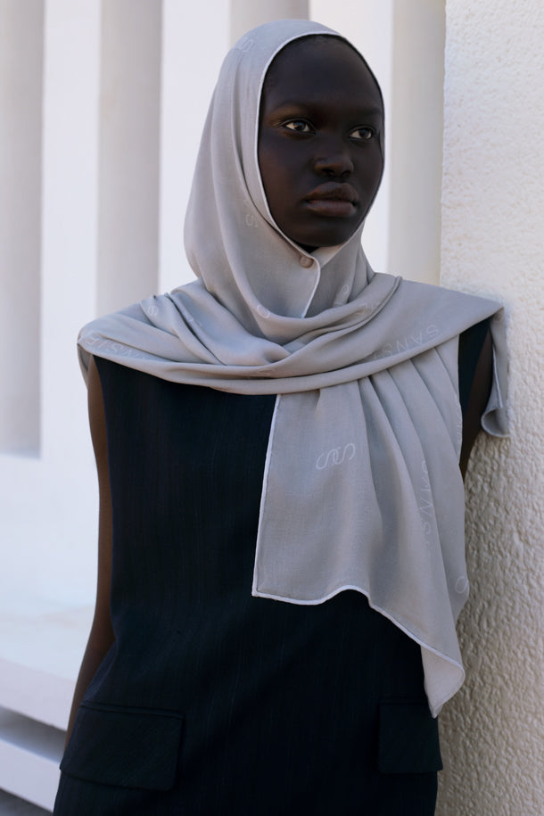 Monogram Silver Scarf