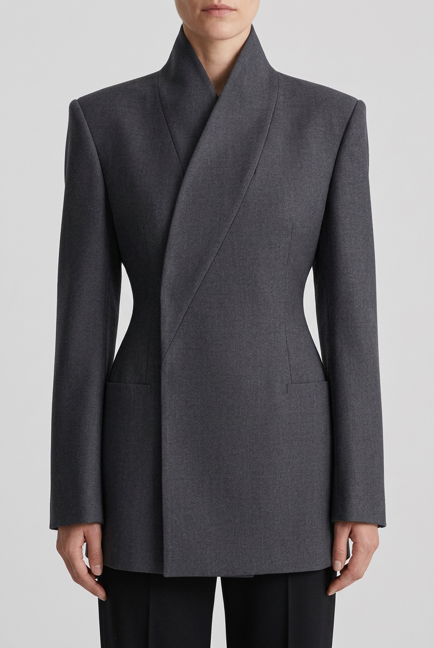 Close-up antracietkleurige blazer