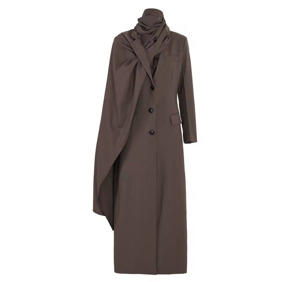 Brown Blazer with Scarf