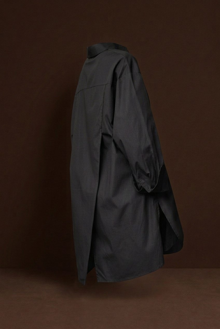 Zwarte blouse zijaanzicht